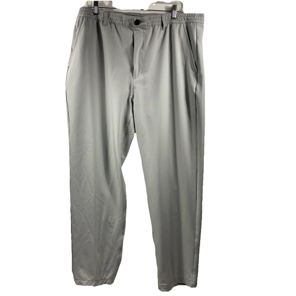 Marc New York Men's Commuter Slim Fit 4 Way Stretch Pants, Gray, Size 40X32
